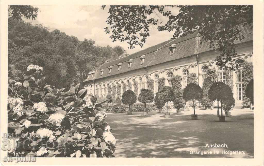 Old postcard - Ansbach, Greenhouse
