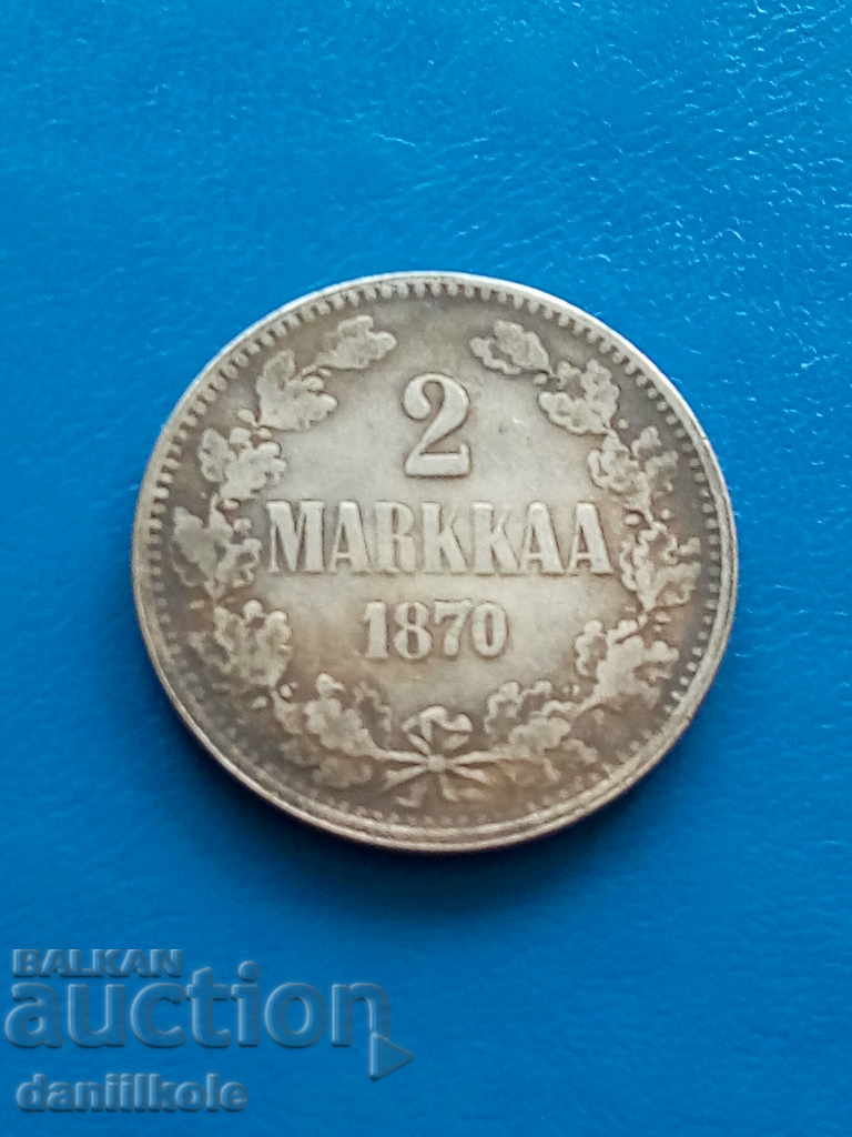 *$*Y*$* FINLANDA ÎN IMPERIUL RUS 2 MARKKAA 1870 RRR *$*Y*$* cu preț € 9.00 | 17.60 BGN