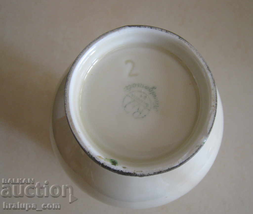 Delivery of Old porcelain vase Bavaria silver edging Delivery of Old porcelain vase Bavaria silver edging