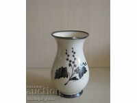 Old porcelain vase Bavaria silver edging