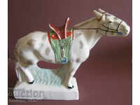 Old porcelain ceramic figure horse hand-painted