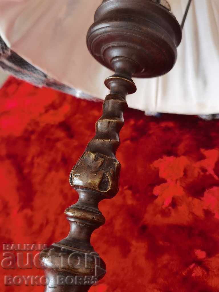 Уникална Старинна Бронзова Лампа края на 19 век - 5 Уникална Старинна Бронзова Лампа края на 19 век - 5