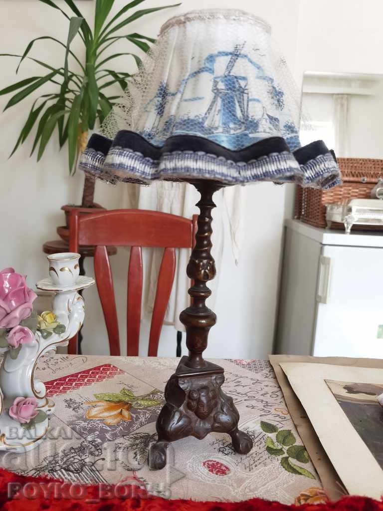 Уникална Старинна Бронзова Лампа края на 19 век