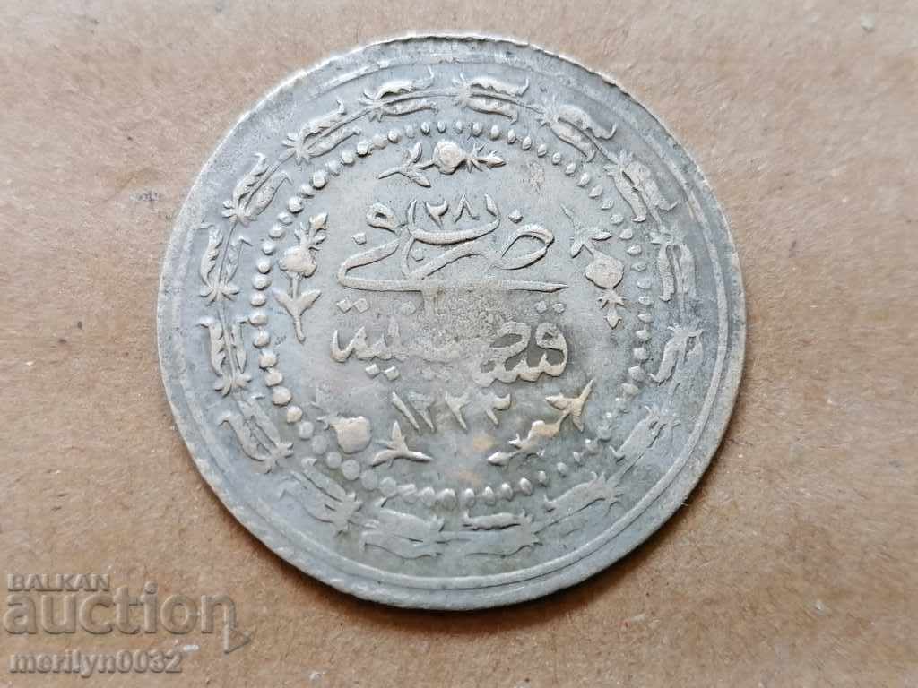 Turkish silver coin 6.2 grams of silver 465/1000 Mahmud 2nd with price 88.00 BGN | € 44.99 Turkish silver coin 6.2 grams of silver 465/1000 Mahmud 2nd with price 88.00 BGN | € 44.99
