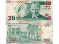 Turkey 20 Lira 2005 Pick 219 Ref 7134