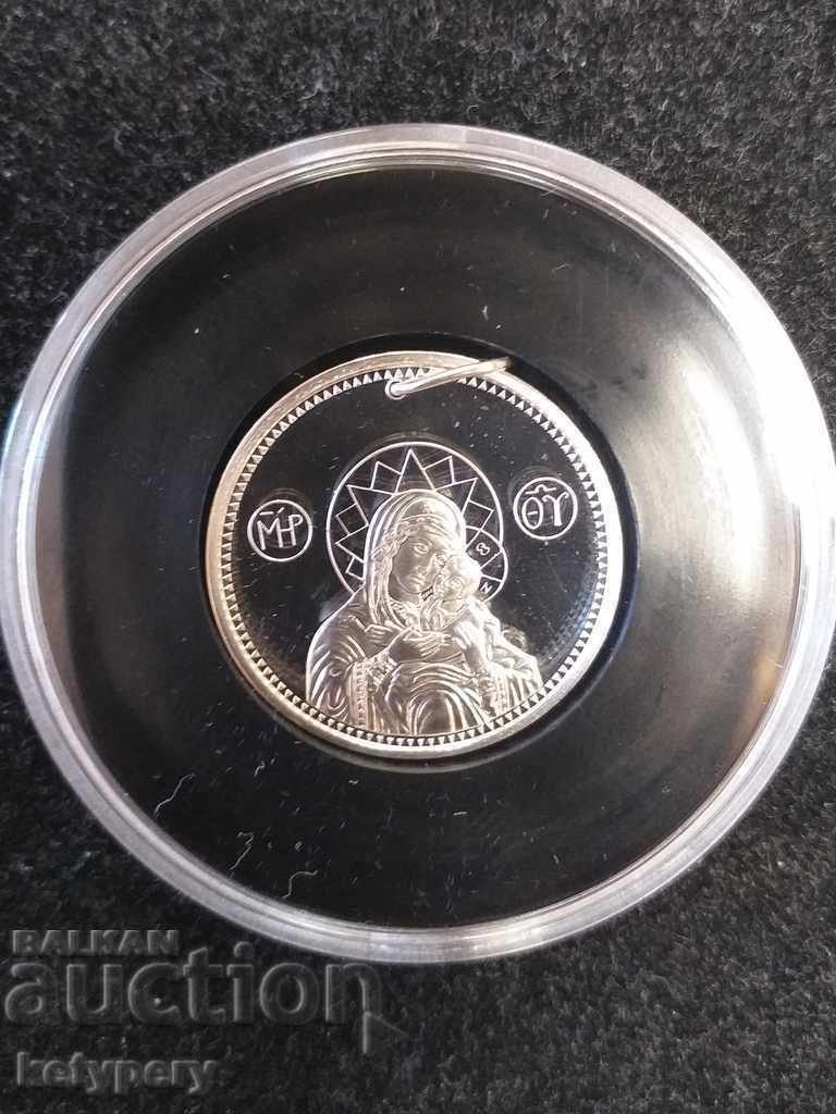 Сребърен медальон "Православна Богородица", Ag проба 999