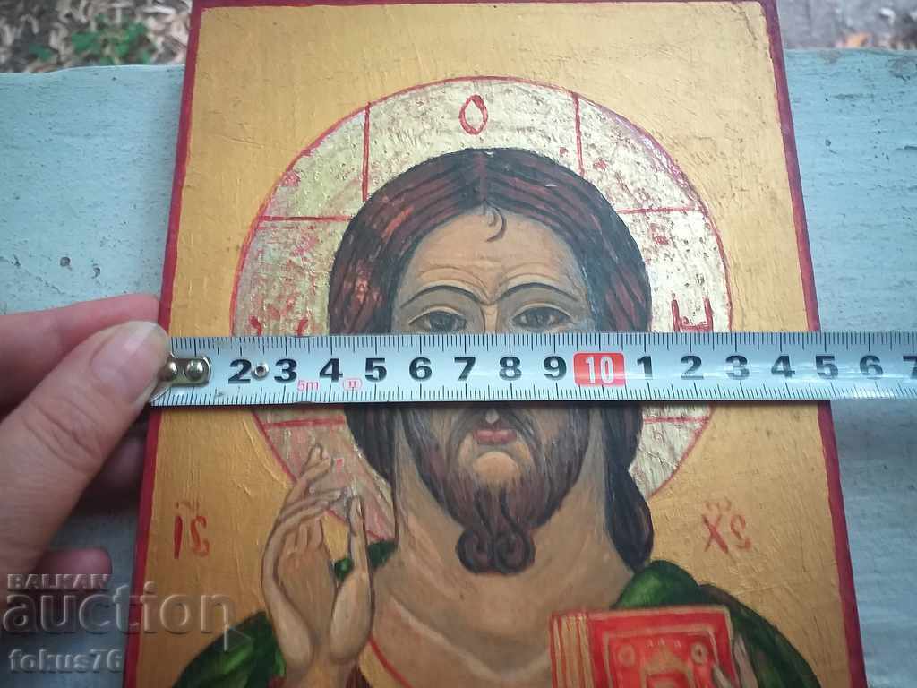 An old hand-painted icon in excellent condition, Jesus Christ - 5 An old hand-painted icon in excellent condition, Jesus Christ - 5