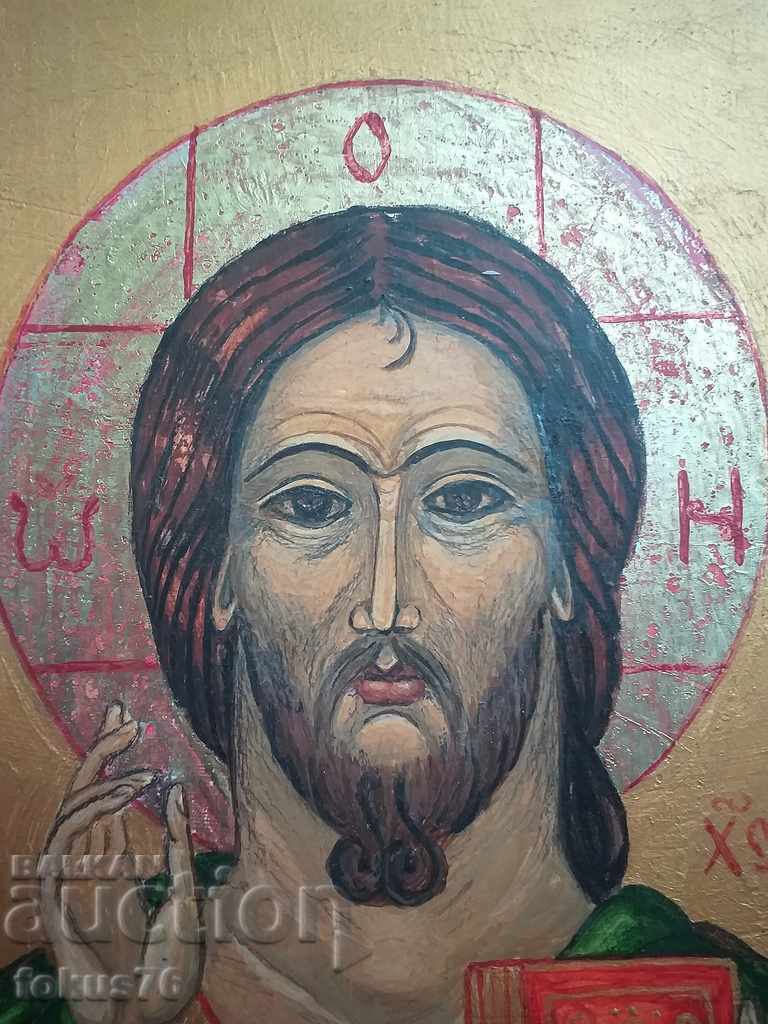 An old hand-painted icon in excellent condition, Jesus Christ - 6 An old hand-painted icon in excellent condition, Jesus Christ - 6