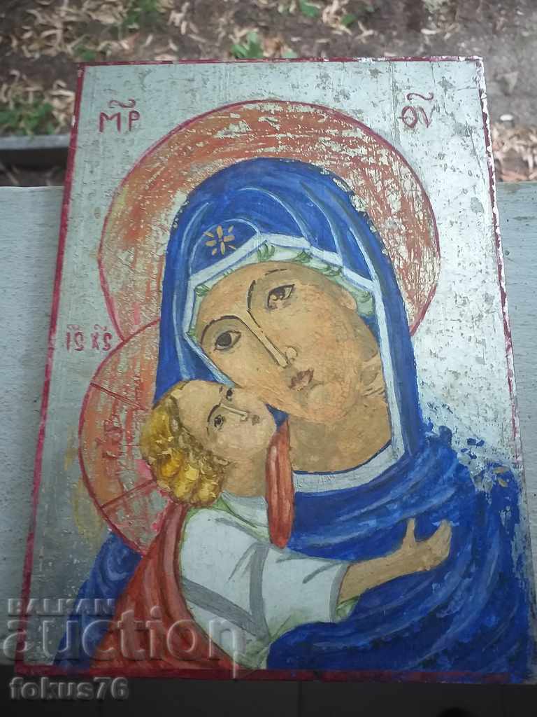 Old hand-painted icon in excellent condition