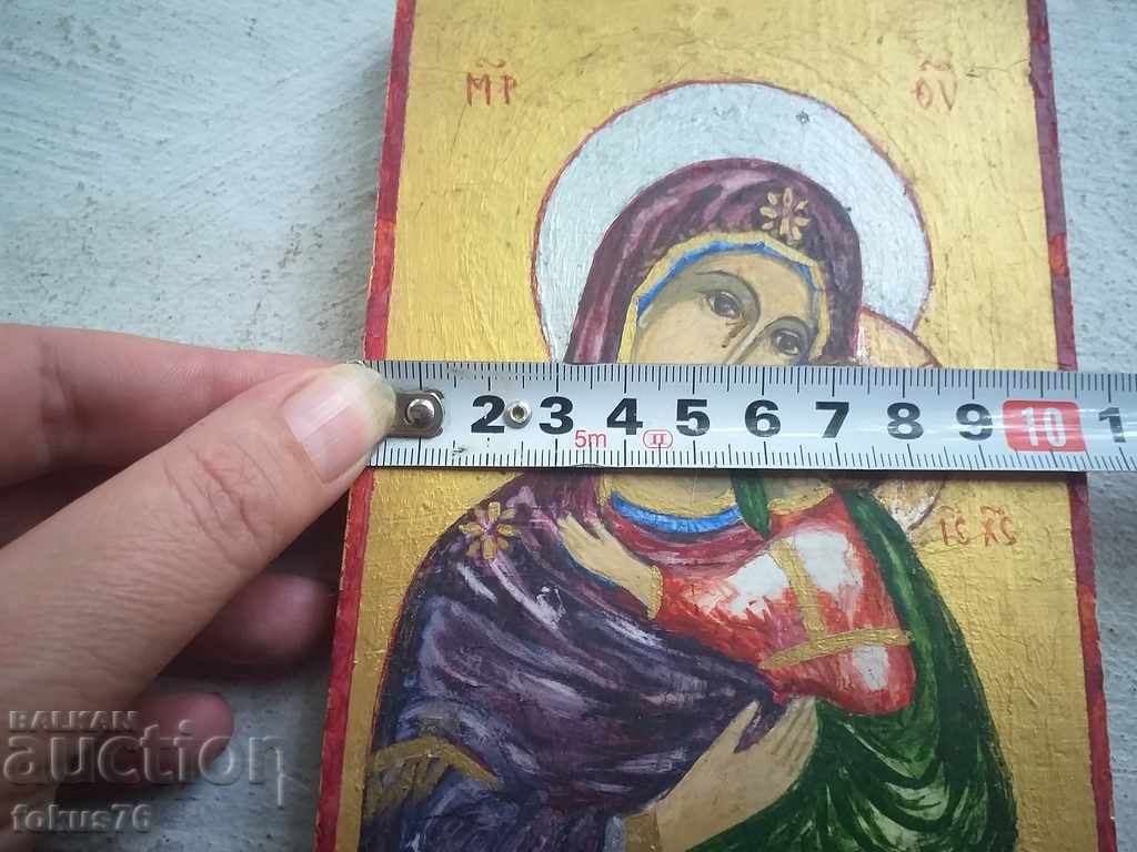Παλιά χειροποίητη εικόνα σε άριστη κατάσταση Παναγία με - 5 Παλιά χειροποίητη εικόνα σε άριστη κατάσταση Παναγία με - 5
