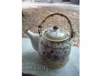Beautiful teapot Chinese or Japanese painted with porcelain print