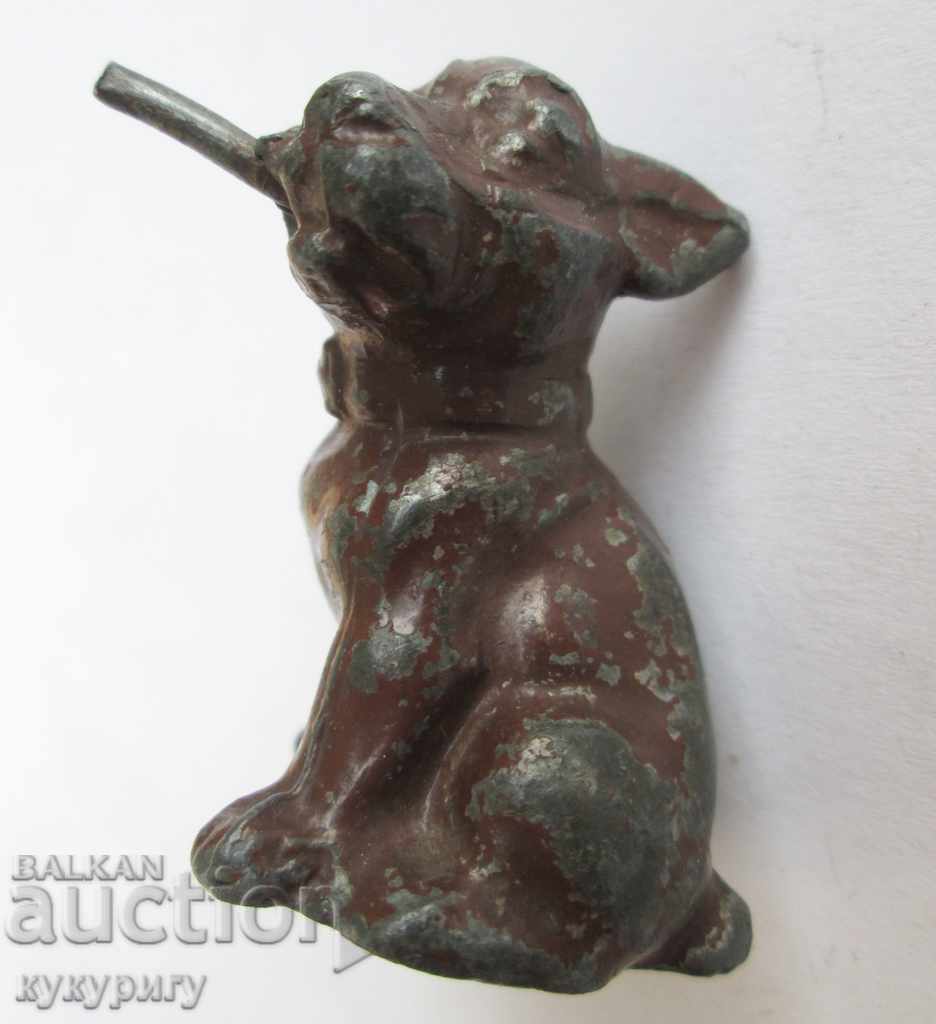 Auction  Old small metal figurine figure dog puppy decoration