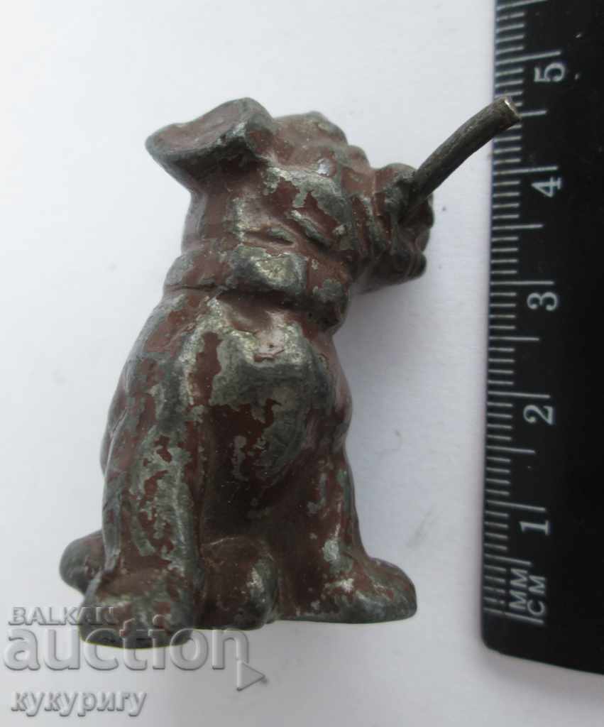 Old small metal figurine figure dog puppy decoration - 6