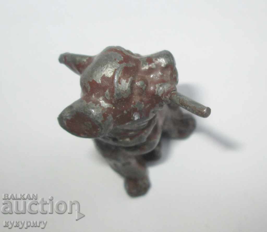 Old small metal figurine figure dog puppy decoration - 7