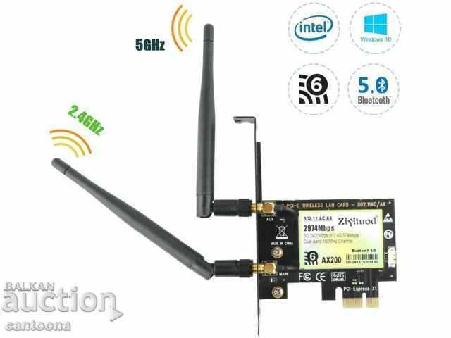 Delivery of WiFi 6 PCIe PC card, 3000Mbps, Bluetooth 5.1 Delivery of WiFi 6 PCIe PC card, 3000Mbps, Bluetooth 5.1