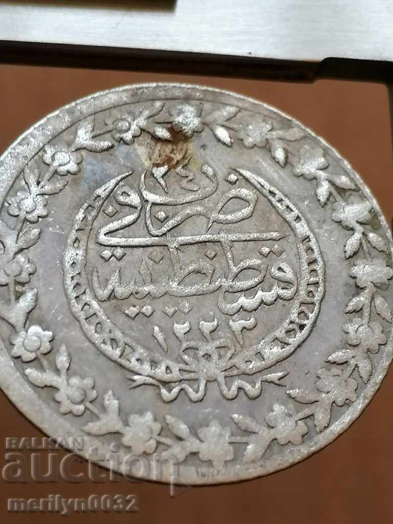 Ottoman coin 2.9 grams of silver 465/1000 Mahmud 2nd - 5 Ottoman coin 2.9 grams of silver 465/1000 Mahmud 2nd - 5