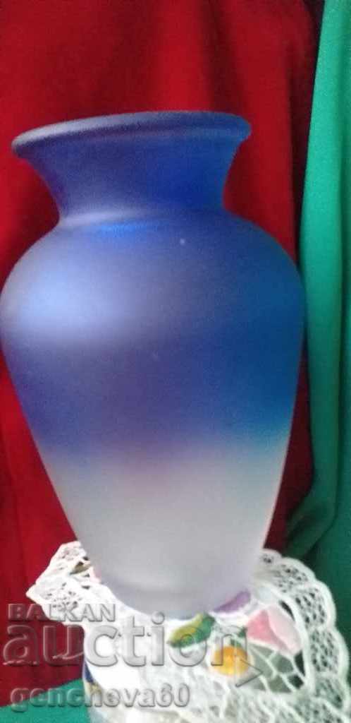 Auction Old vase, blue Bohemian crystal Auction Old vase, blue Bohemian crystal