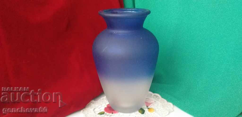 Old vase, blue Bohemian crystal Old vase, blue Bohemian crystal