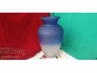 Old vase, blue Bohemian crystal