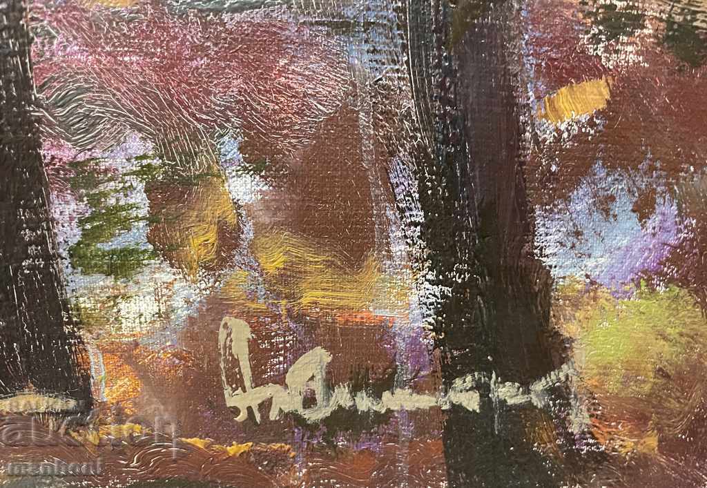 Auction  1540 Nikola Dimitrov Autumn in the park oil canvas signed