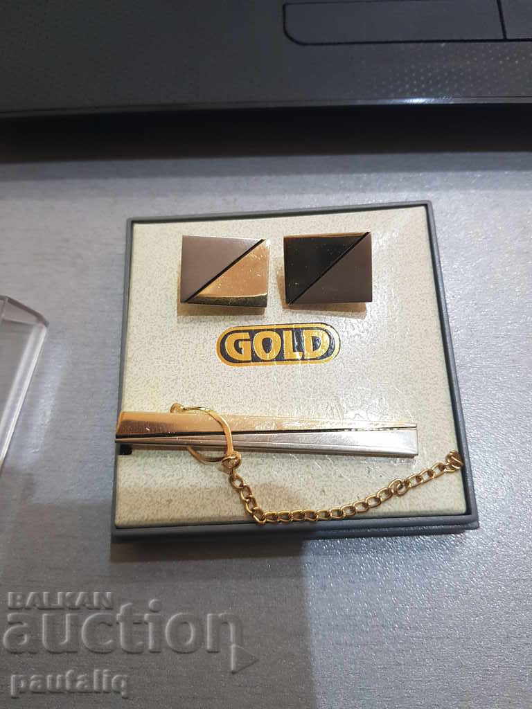 Auction SLEEVE BUTTONS TIE NEEDLE GOLD Auction SLEEVE BUTTONS TIE NEEDLE GOLD