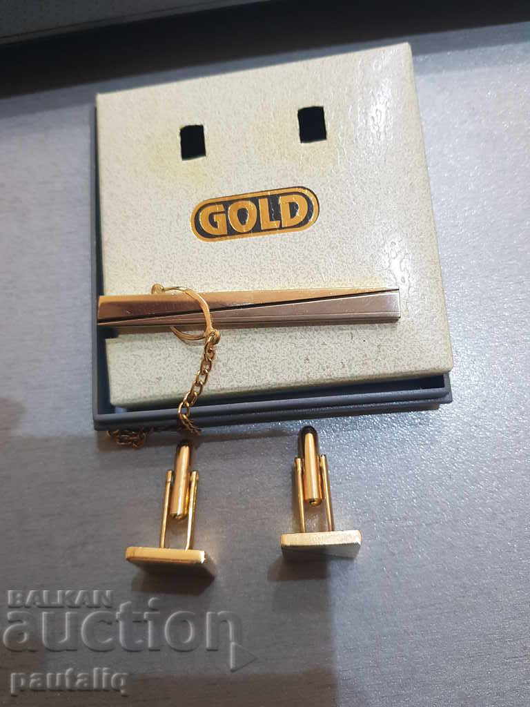 Delivery of SLEEVE BUTTONS TIE NEEDLE GOLD Delivery of SLEEVE BUTTONS TIE NEEDLE GOLD