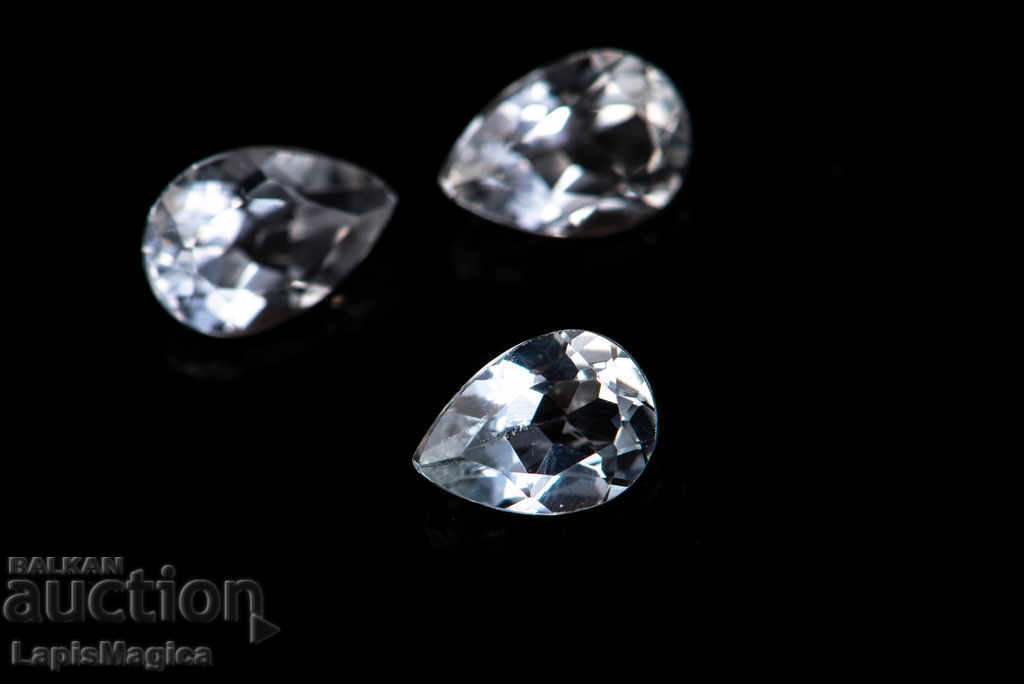 White topaz drop 7x5mm - price for 1 piece