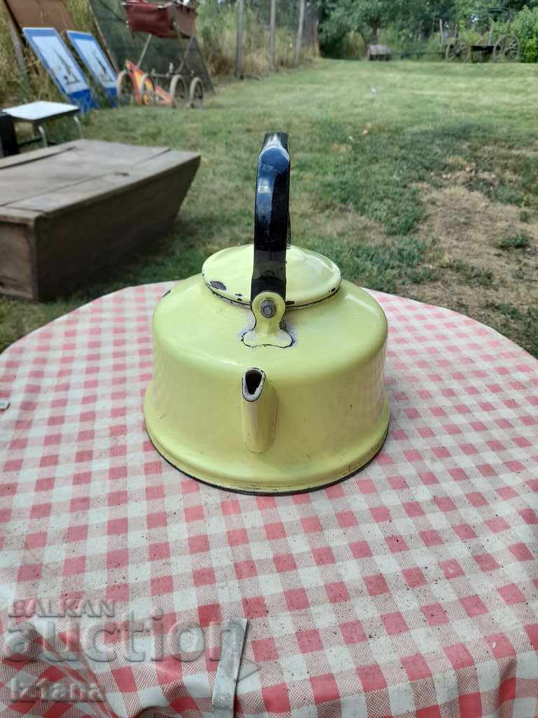 Old enamel teapot with price 12.00 BGN | € 6.14 Old enamel teapot with price 12.00 BGN | € 6.14