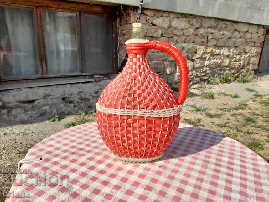 Auction Old woven demijohn Auction Old woven demijohn