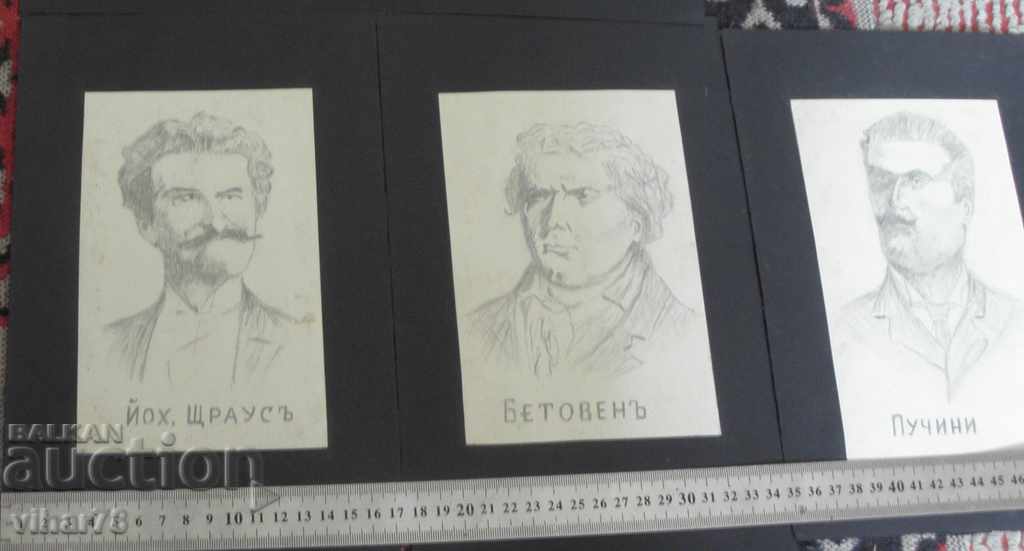 LOT 7 PCS GRAPHICS OF FAMOUS PERSONS - 6 LOT 7 PCS GRAPHICS OF FAMOUS PERSONS - 6