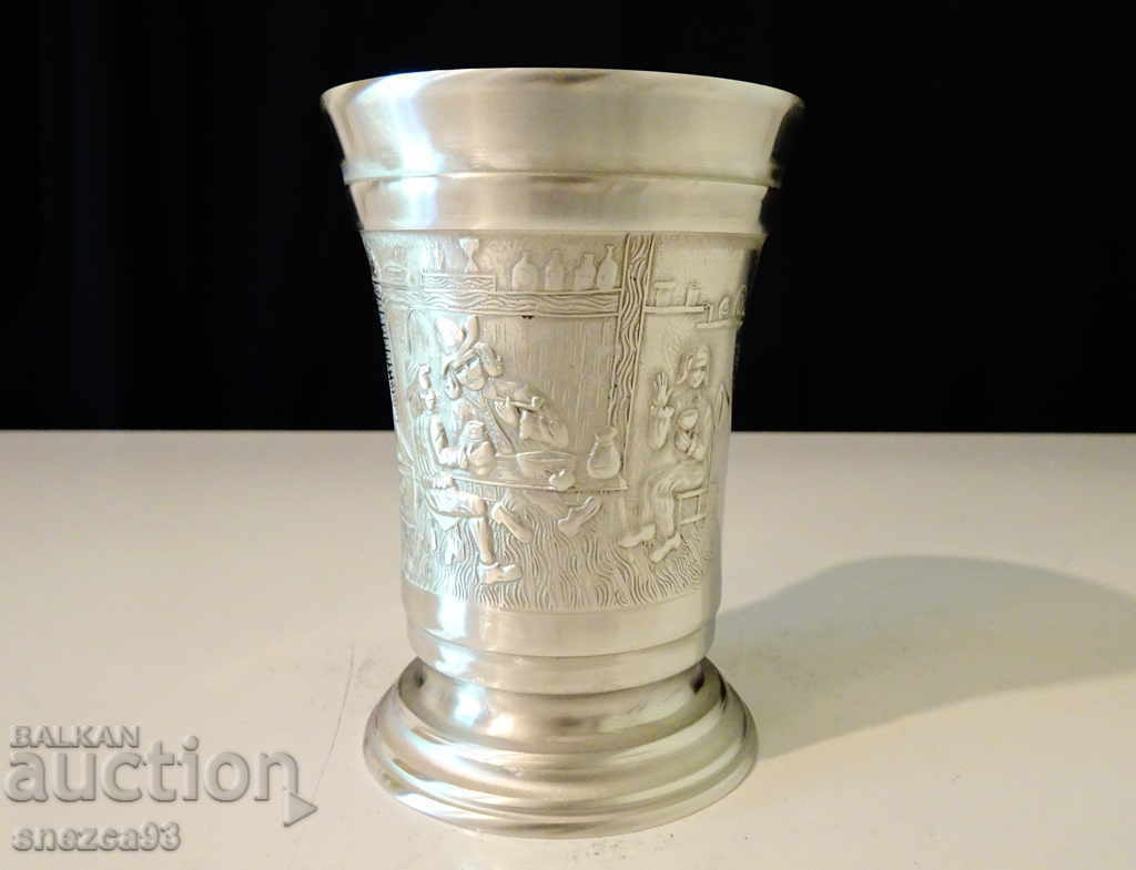 Tin wine cup for a rich table, feast, wedding Tin wine cup for a rich table, feast, wedding