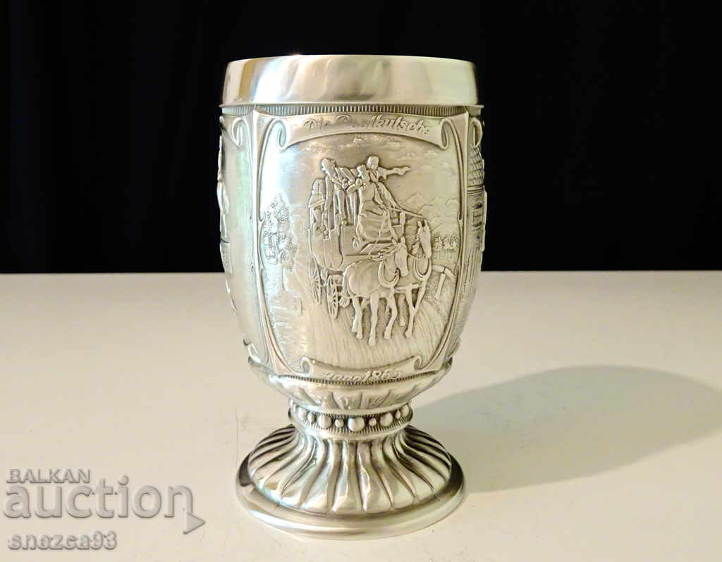 Tin wine cup, paintings for the old post offices with price 69.00 BGN | € 35.28 Tin wine cup, paintings for the old post offices with price 69.00 BGN | € 35.28