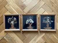 Decorative panels with dried flowers