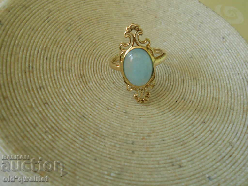 GORGEOUS GOLD RING, 375 Gold with Natural Aquamarine with price 997.00 BGN | € 509.76 GORGEOUS GOLD RING, 375 Gold with Natural Aquamarine with price 997.00 BGN | € 509.76