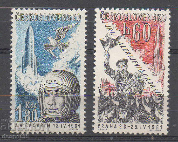 1961. Cehoslovacia. Vizita lui Yuri Gagarin la Praga.