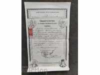 Certificate junior high school Zhitusha, Radomir region