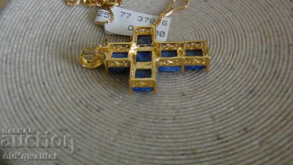 Delivery of Silver CROSS with blue stones, stamps Delivery of Silver CROSS with blue stones, stamps