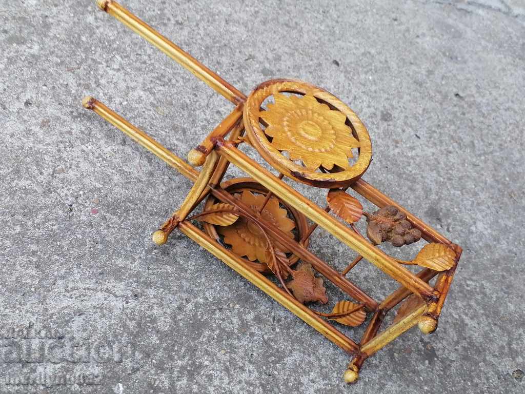 Детска ламаринена играчка каруца двуколка тали кола количка - 5