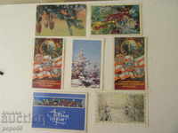 7 pcs. RUSSIAN NEW YEAR CARDS