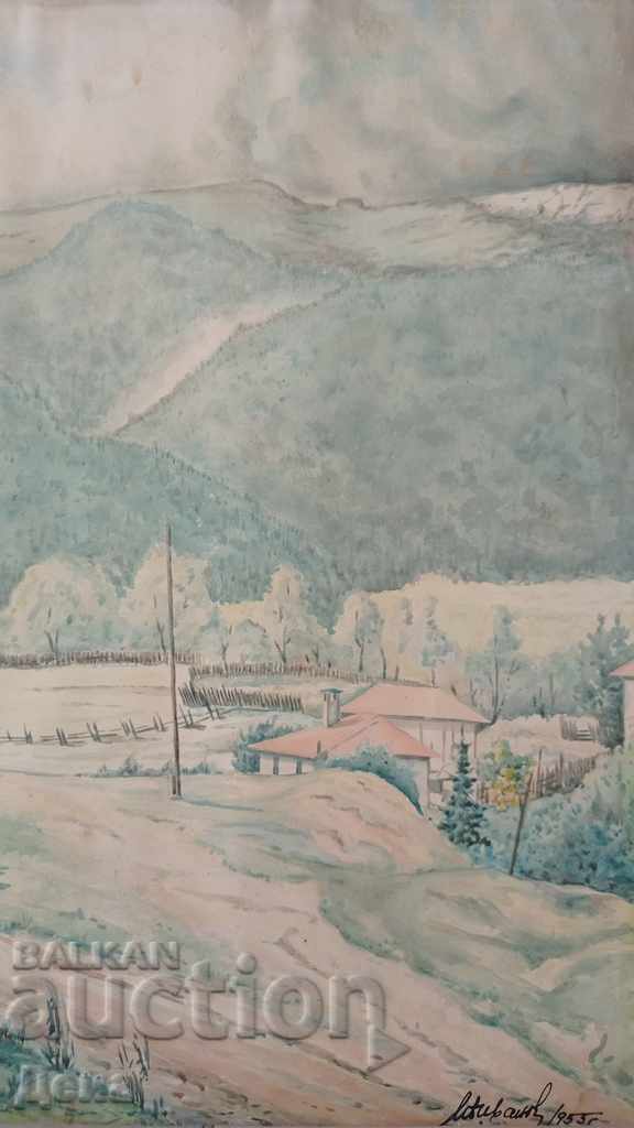 Auction Ivan S. Ivanov WATERCOLOR 1953 Auction Ivan S. Ivanov WATERCOLOR 1953