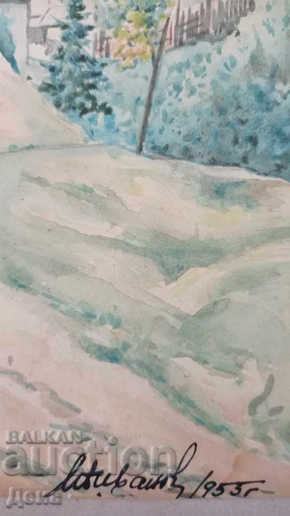 Delivery of Ivan S. Ivanov WATERCOLOR 1953 Delivery of Ivan S. Ivanov WATERCOLOR 1953