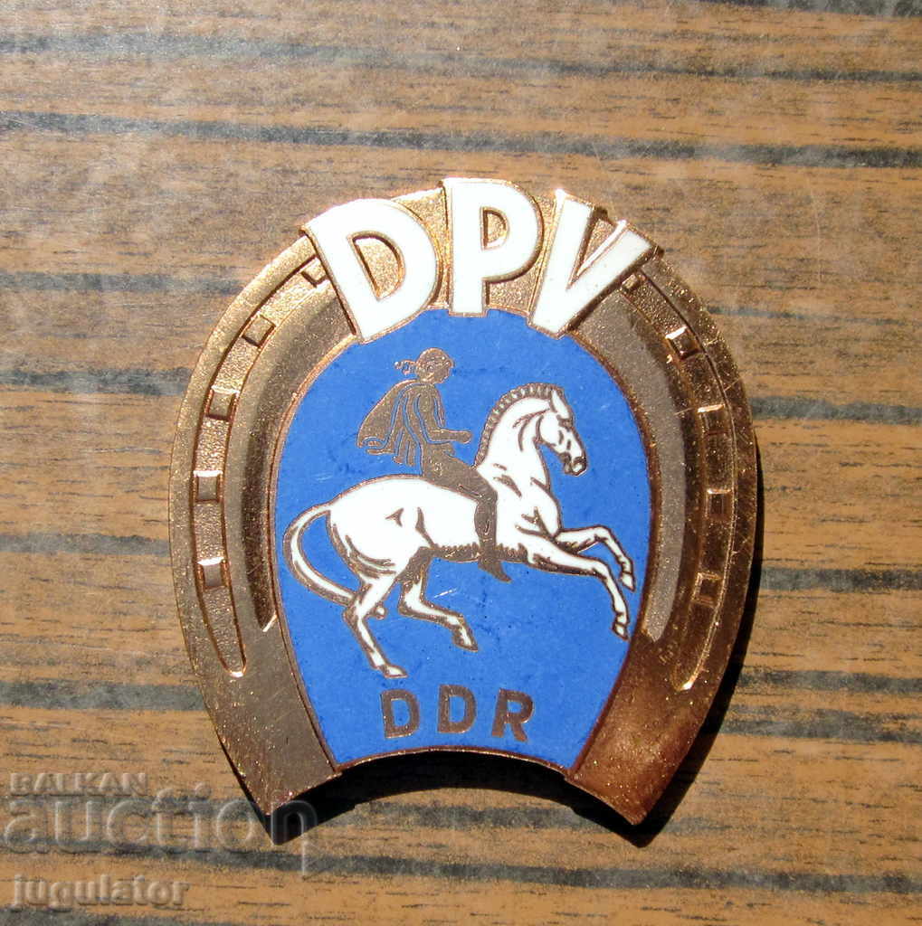 old German medal plaque with enamel equestrian sport