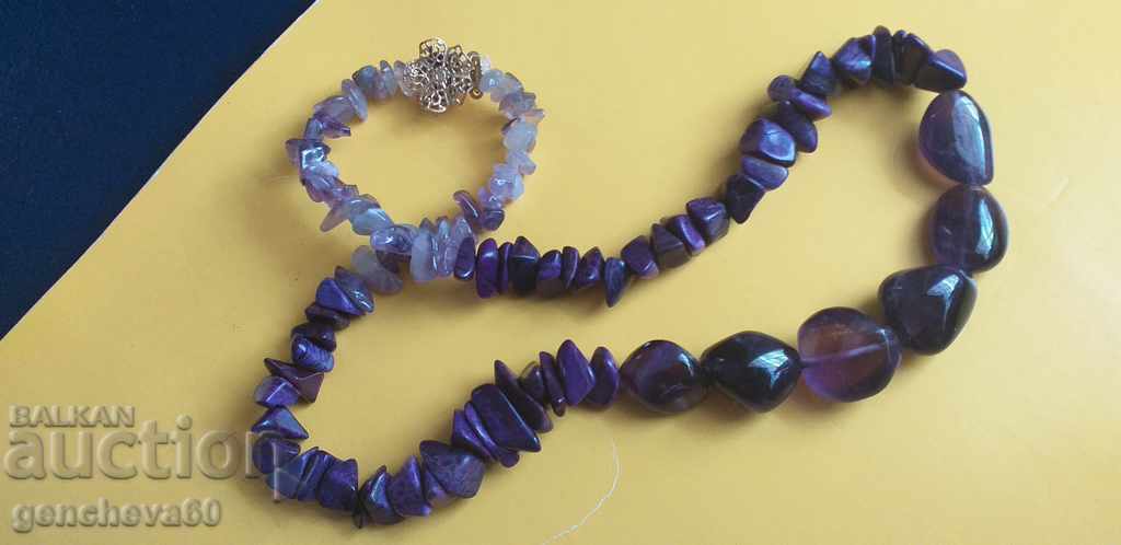 Natural amethyst old jewelry, necklace