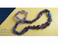 Natural amethyst old jewelry, necklace