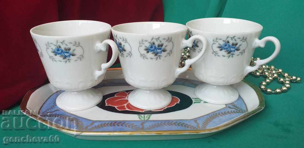 Beautiful coffee cups with stool, porcelain tray
