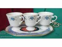 Beautiful coffee cups with stool, porcelain tray