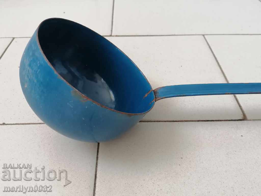 Old spoon with enamel, lamb early wound, PRB - 6 Old spoon with enamel, lamb early wound, PRB - 6