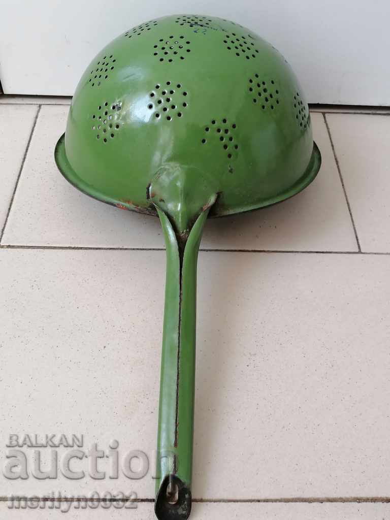 Old enamelled colander, enamelled vessel, Bulgaria - 7 Old enamelled colander, enamelled vessel, Bulgaria - 7
