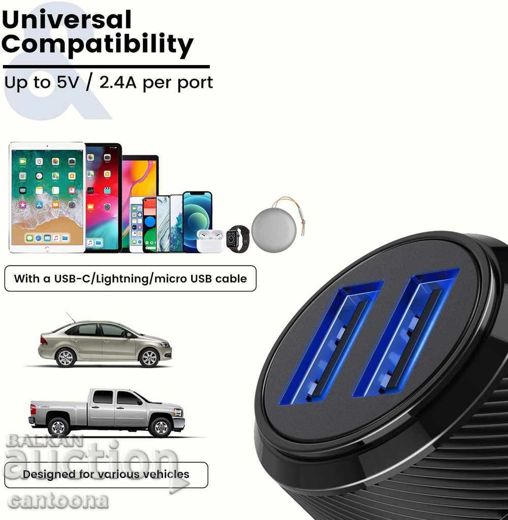 RAMPOW dual USB charger 2x 2.4 A-24W, 12V / 24V with price 9.98 BGN | € 5.10 RAMPOW dual USB charger 2x 2.4 A-24W, 12V / 24V with price 9.98 BGN | € 5.10