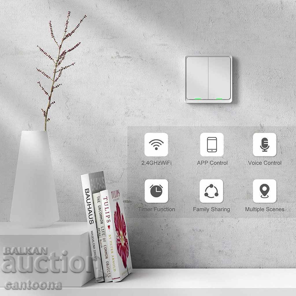 Auction Etersky dual WiFi switch for lighting, Alexa, Google Home Auction Etersky dual WiFi switch for lighting, Alexa, Google Home